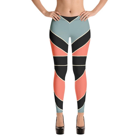 Chevron Pattern Primary Colors Comfortable Leggings for Women