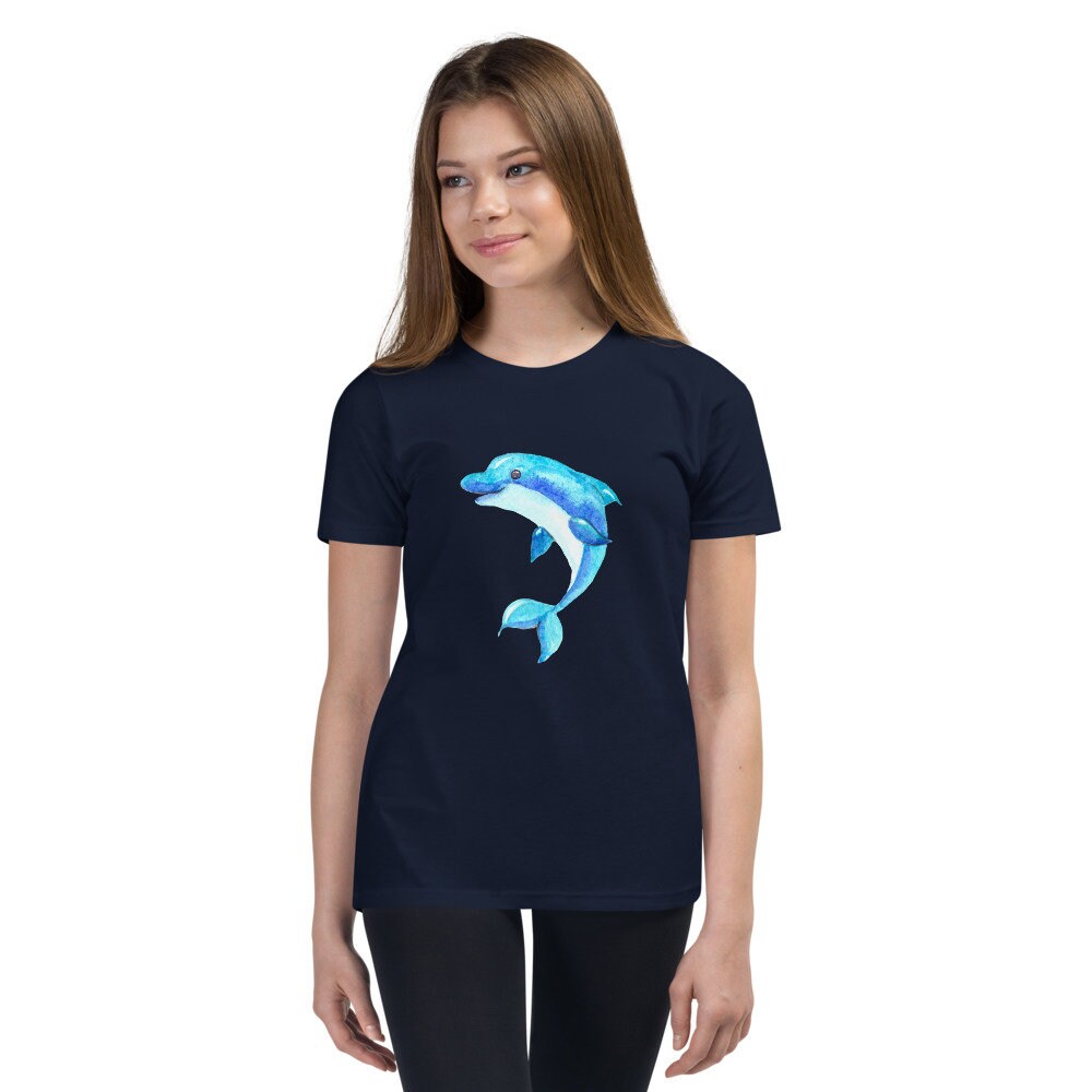 ★WAIKEI★ Puppy Dolphin Illustration Short Sleeve T-shirt N Amazon.com: Cute Flower Dolphin on summer Floral Dolphin T