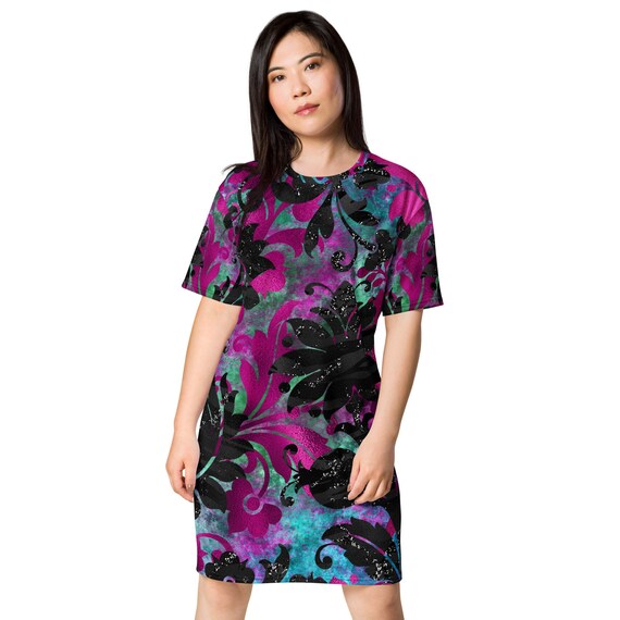 magenta t shirt dress Vikki Vi Silky Classic Magenta T-Shirt Dress 3X