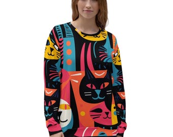 Matisse Cat Custom Made Sweatshirt | Bold Graphic Wear | Colorful Art Clothing | Art Lover Gift