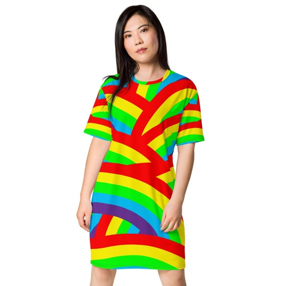 Multi Colored Abstract Print Comfortable Designer T Shirt 