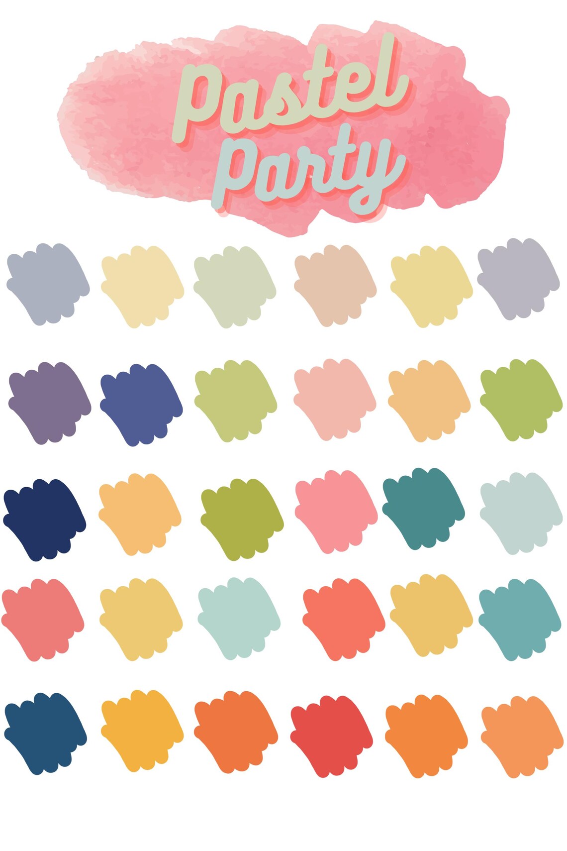 Pastel Party Procreate Color Palette, 30 Colors - Etsy