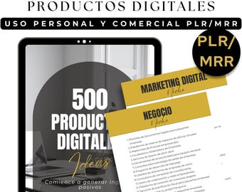 500 Digital Product Ideas, PLR MRR, Canva Templates, Faceless, PLR MRR Reseller, Passive Income, Starting a Business on Etsy, Entrepreneur