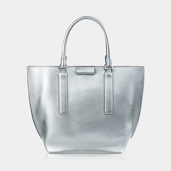 Anytha Genuine Leather Handbag, Top Handle Classic Bucket bag Made in Switzerland