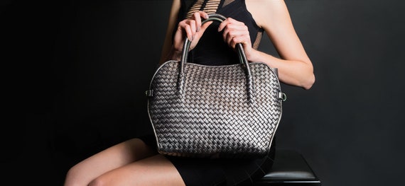 Buy Pana - Napa Leather Diamond Weave Shoulder Top Handle Premium Bag Made  in Swtizerland Online in India - Etsy