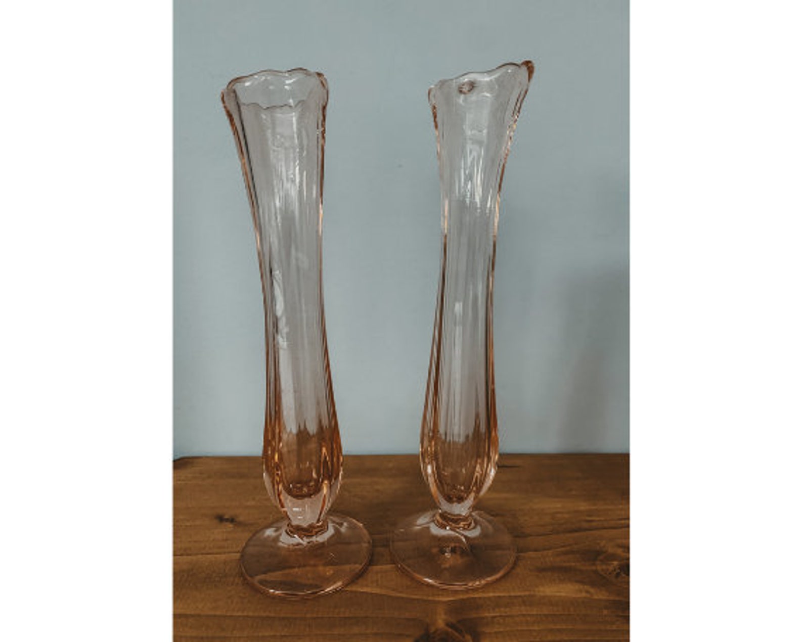 Vintage Blush Pink Bud Vases Etsy