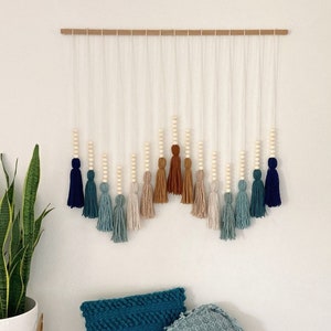 Bohemian Decor, Wall Hanging, Boho Decor, Blue and Neutral Decor