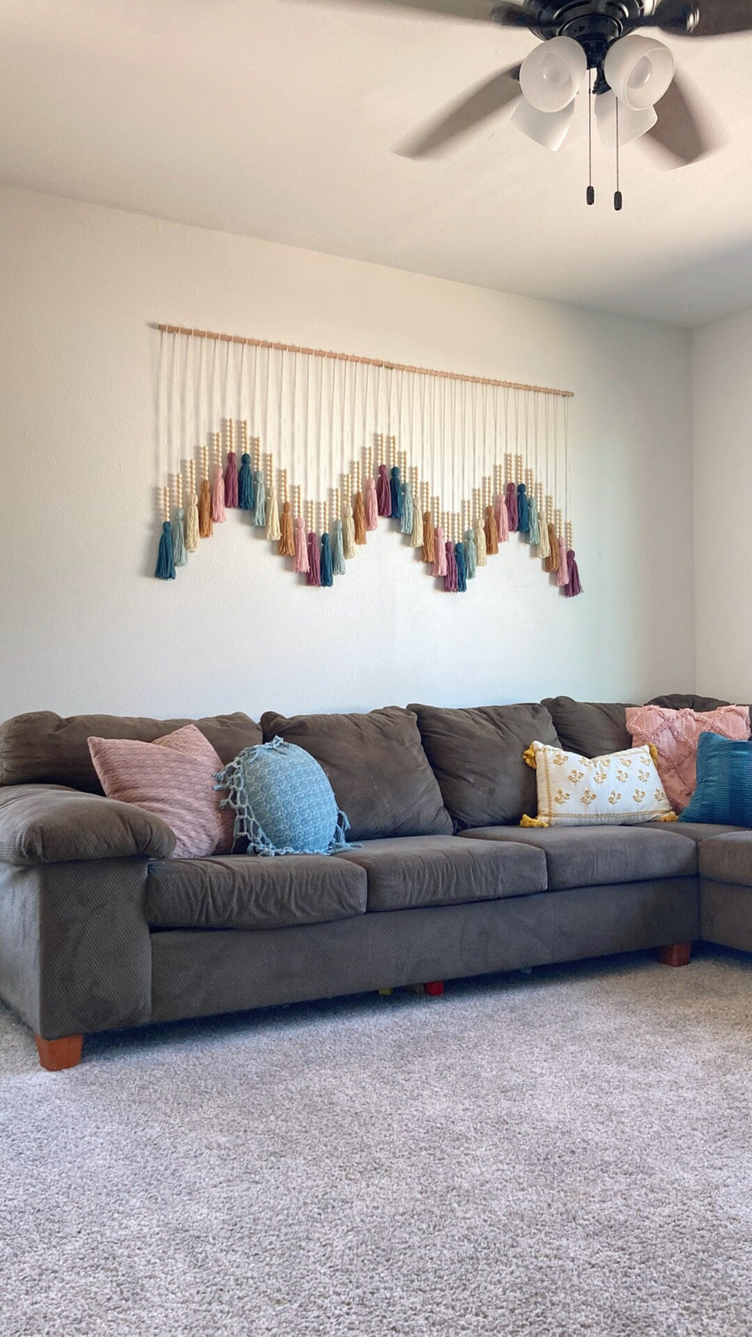Large Wall Hanging, Boho Home Decor, Large Scale Art, Jewel Tone Wall ...