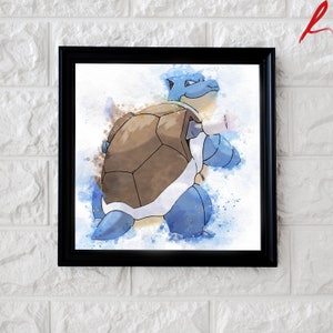 Blastoise Watercolor Pokémon Art Print - Digital Download Blastoise Poster - Printable Blastoise Wall Decor