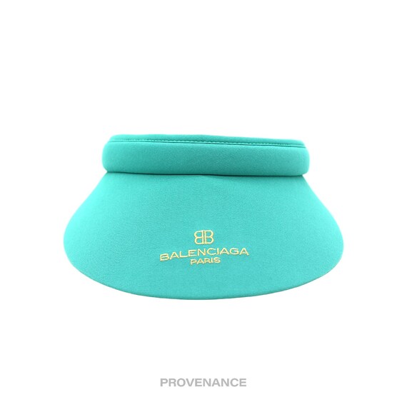 Balenciaga BB Logo Embroidered Visor - Turquoise