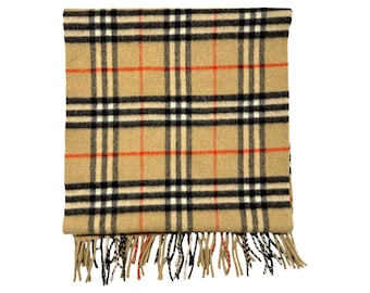 Bufanda vintage Burberrys Nova Check 100 % cachemira pura
