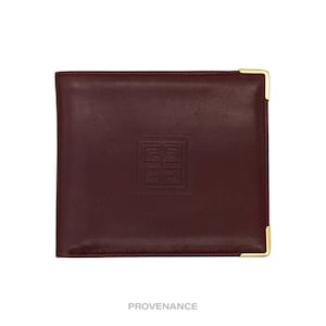 Cartera plegable con el logotipo de Givenchy - Piel color burdeos
