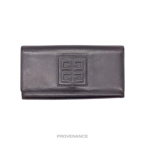 Cartera larga con broche de presión y logotipo de Givenchy - Piel negra