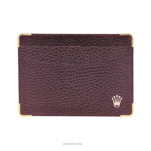 Cartera para tarjetas Rolex - Piel de acajou granulada