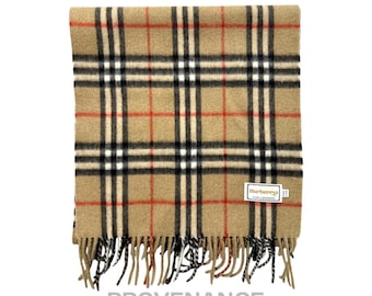 Bufanda vintage Burberrys Nova Check 100 % cachemira pura