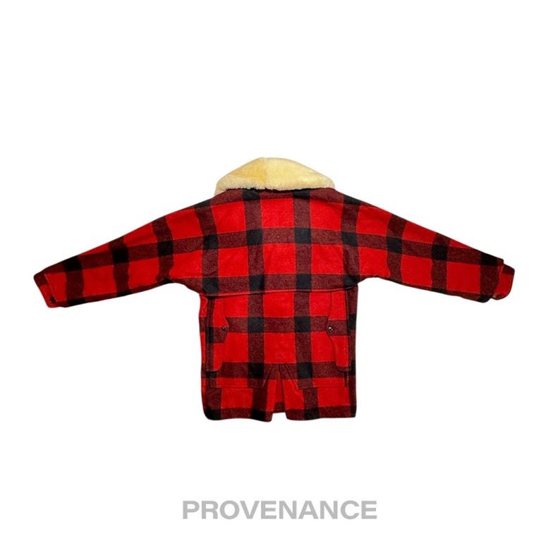 Abrigo de lana Filson Mackinaw a cuadros rojos y negros, talla 38 imagen 4