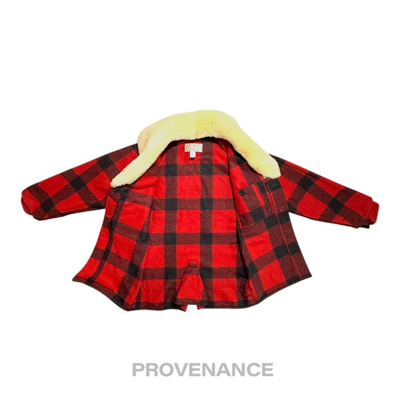 Abrigo de lana Filson Mackinaw a cuadros rojos y negros, talla 38 imagen 3