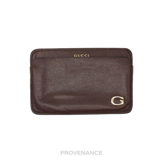 Gucci G Card Holder Wallet - Brown Leather