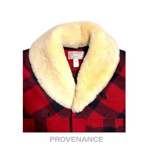 Abrigo de lana Filson Mackinaw a cuadros rojos y negros, talla 38 imagen 6