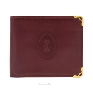 Cartier Bifold Wallet - Burgundy Calfskin Leather