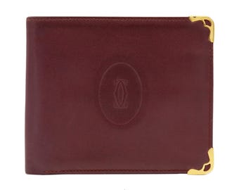 Cartier Bifold Wallet - Burgundy Calfskin Leather