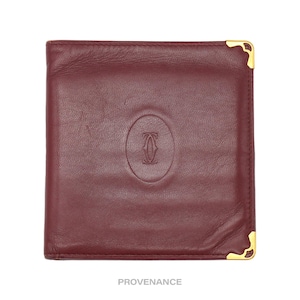 Cartier 10CC Bifold Wallet - Burgundy Calfskin Leather