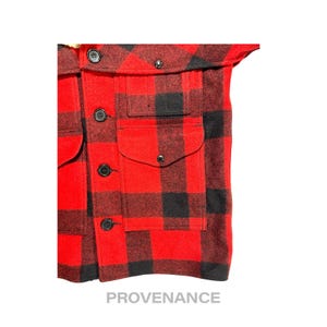 Abrigo de lana Filson Mackinaw a cuadros rojos y negros, talla 38 imagen 8