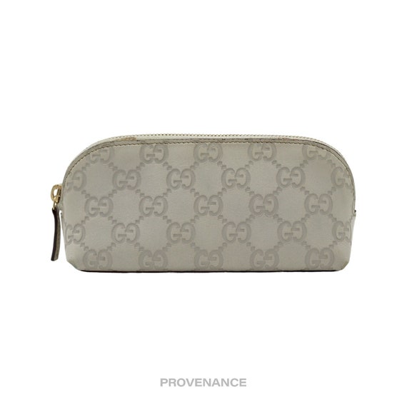 Gucci Zip Cosmetic Pouch - Ivory GG Guccissima Lea