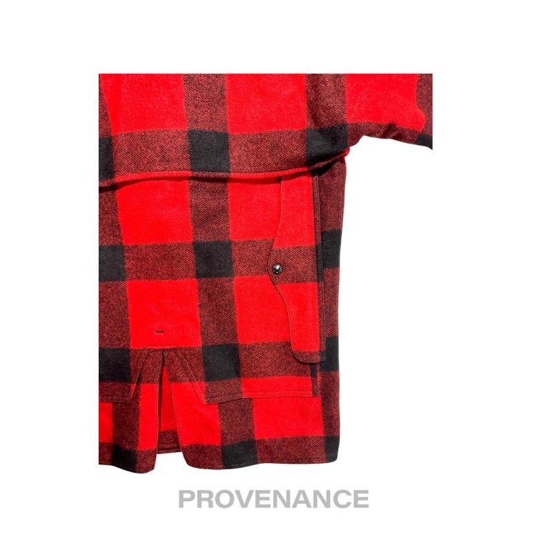 Abrigo de lana Filson Mackinaw a cuadros rojos y negros, talla 38 imagen 10