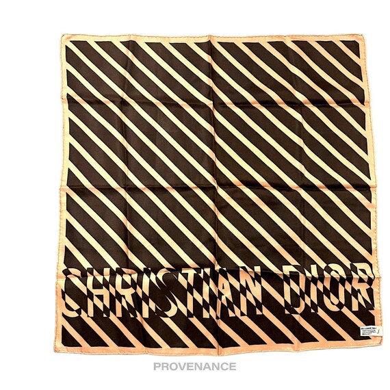 Christian Dior Logo Moiré Scarf 50 - Black/Blush … - image 1