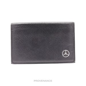 Cartera para tarjetas con el logotipo de Mercedes-Benz de Alemania Occidental - Cuero negro