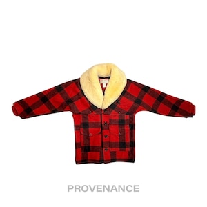 Abrigo de lana Filson Mackinaw a cuadros rojos y negros, talla 38 imagen 1