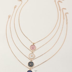 Sun moon star necklace set Clearance