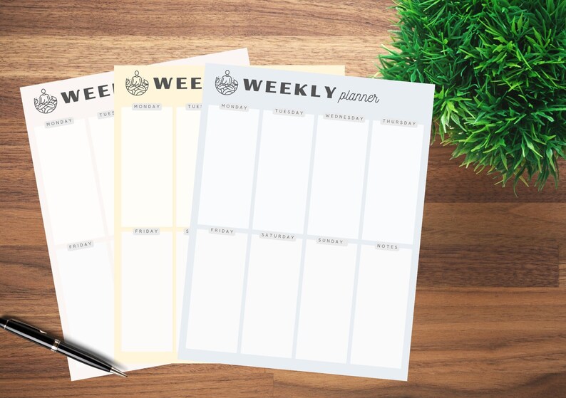 Weekly Planner PRINTABLE / Zen Weekly Planner / Printable Etsy Canada
