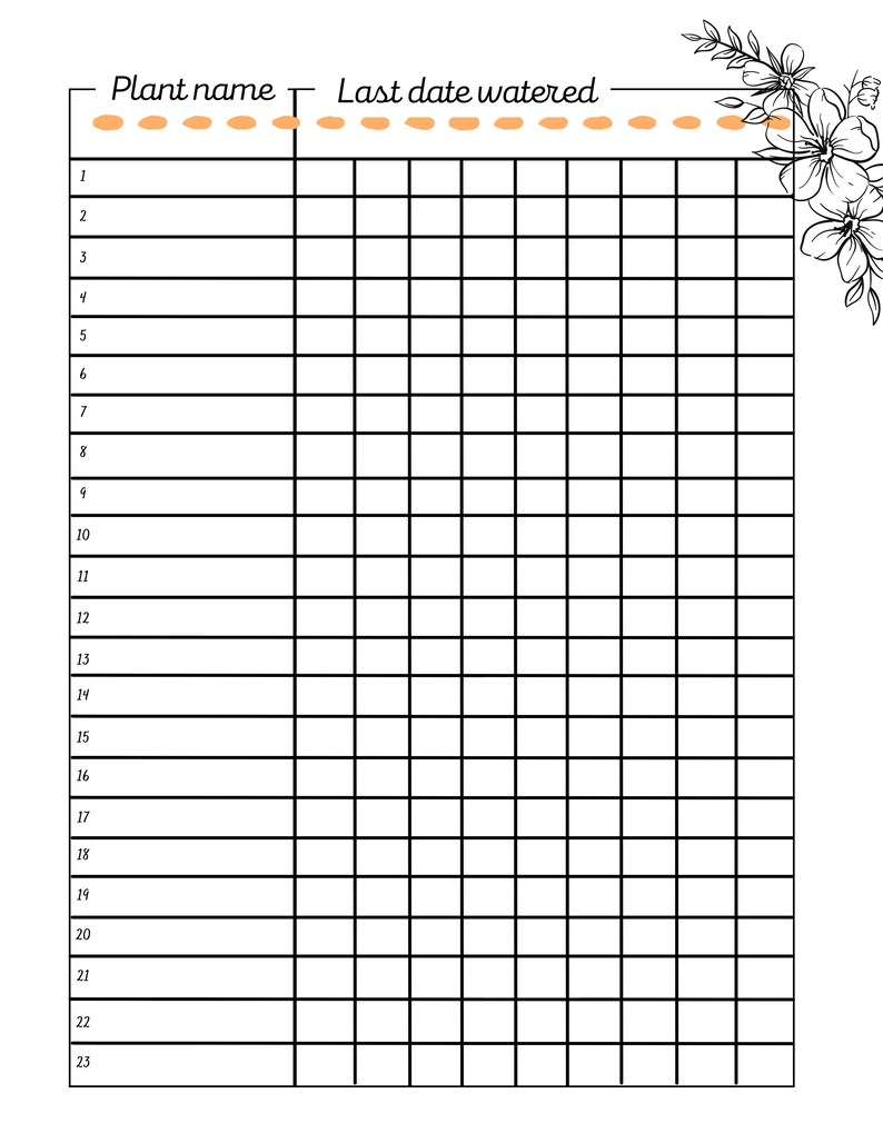 Plant Watering Schedule PRINTABLE / Watering Tracker Pdf / Printable ...
