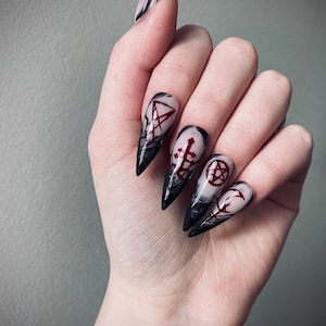 Gothic • occult • witchy • demon • satanic • press on nails