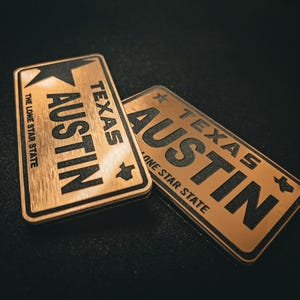 &quot;Texas Plate Patch - &quot;&quot;Texas&quot;&quot;-Plattenaufnäher - Personalisierter Acryl-Namensaufnäher (2 Styles)&quot;