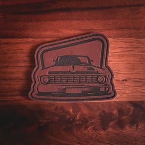 Classic Cruiser Leather Patch: Muscle Car Iron-On Applique