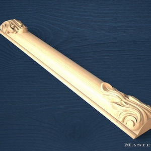 Pilastra clásica de madera de acanto, moldura de columna tallada, sin pintar, para muebles o decoración de pared, 1 pieza