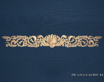 Wood Onlay Accent: Carved Foliage Pattern - Antique Style Trim