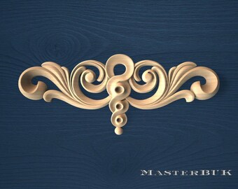 Wooden Scroll Ornament: Baroque Style Carving - Decorative Wall Trim