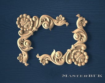 Carved Wood Corner Appliques - Classical Acanthus Leaf Design