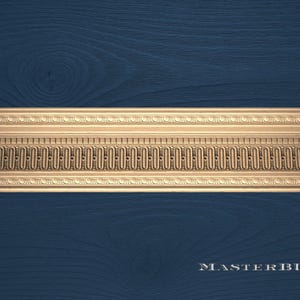Carved Wood Crown Molding, 40” Unpainted Carved Wooden Trim with Fluted Classic Design for Elegant Interiors