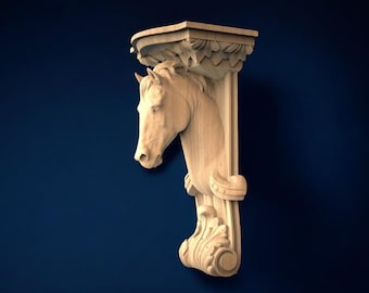 Paardenkraag van hout, paardenbeugel gesneden houten kraagsteen, paardenbeugel, gesneden houten kraagsteen, paardendecoratie