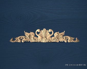 フランスアンティーク　ペディメント　木製パーツ　壁飾り　家具装飾　オブジェ　彫刻 アンティークフランス彫刻木製ペディメント、シャビーシックなオーバー
