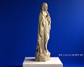 ルルドの聖母マリアの珍しいアンティーク石膏像 - Etsy 日本