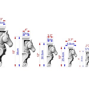 Horse Head Corbel: Decorative Wood Bracket (Indoor Use) image 3