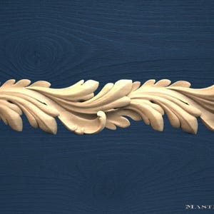 バロック様式アカンサスの葉の木製モールディング – 40インチ装飾木製トリム、1個、未塗装家具用バゲット