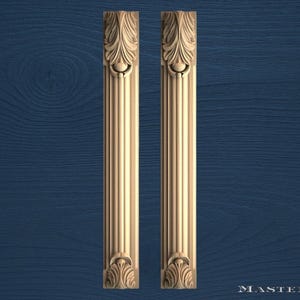 Wood Pilasters for Fireplace – Pair of Fluted Carved Trim Columns, 2pc Set, Unpainted Architectural Posts