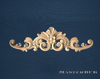 Baroque Scroll Pediment - Ornate Wooden Wall Accent